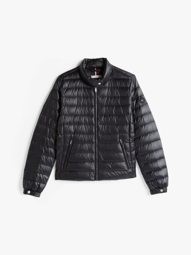 Black Ultra Light Down Mock Neck Jacket  Women