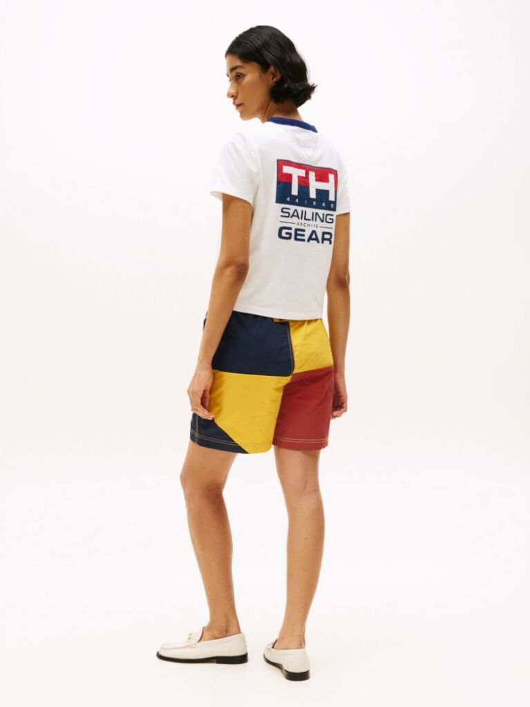 Beige Hilfiger Sailing Relaxed Back Logo T-Shirt  Women