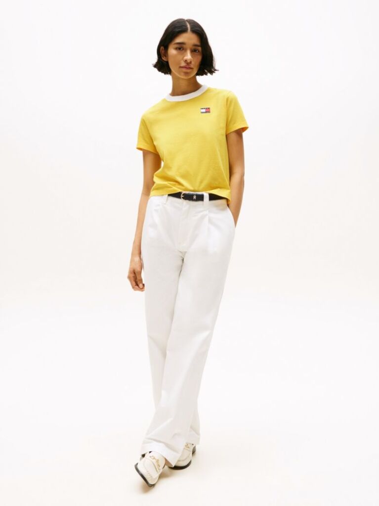 Yellow Hilfiger Sailing Relaxed Back Logo T-Shirt  Women
