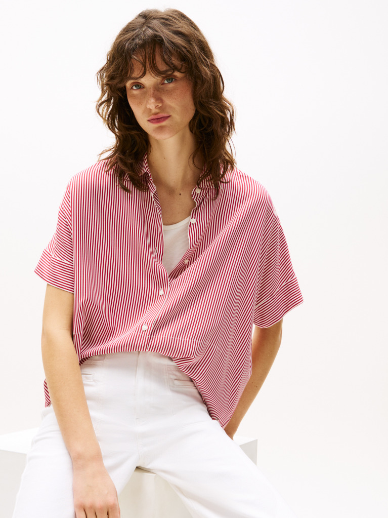 Multi Flag Short Sleeve Shirt  Women