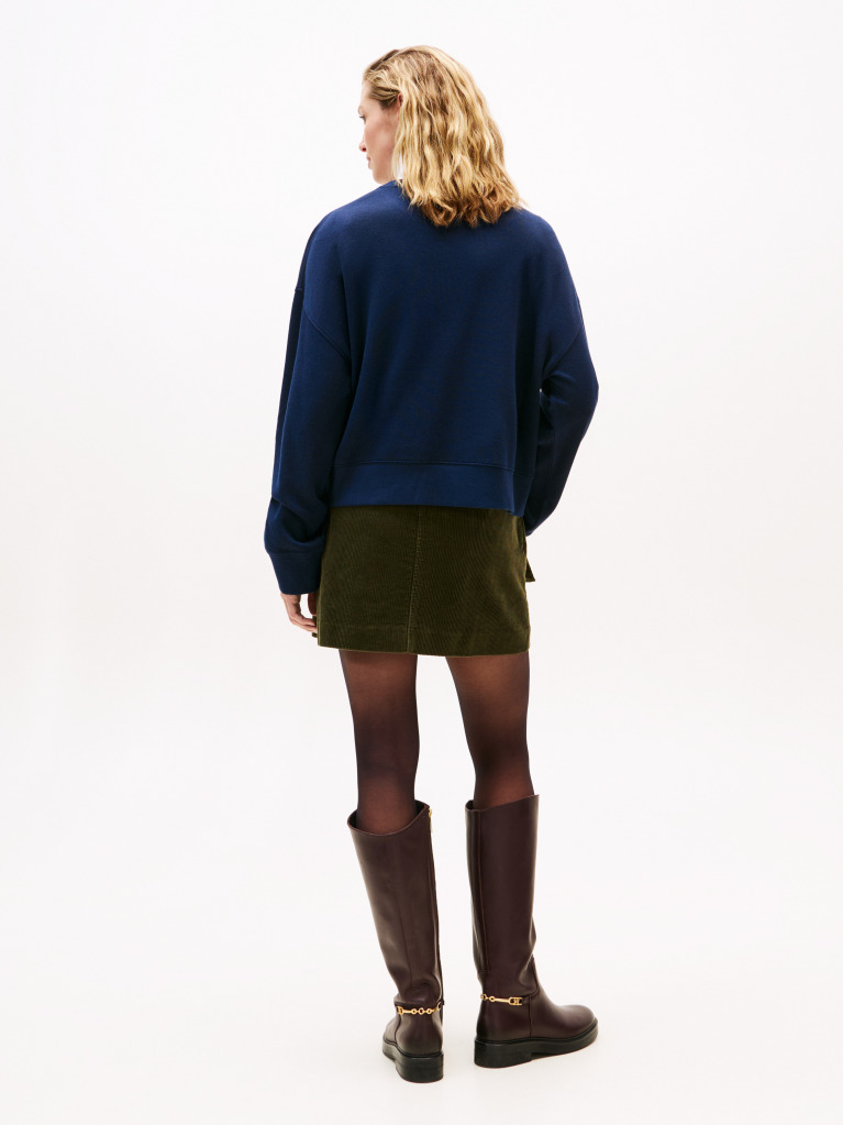 Blue TH Script Pique Sweatshirt  Women