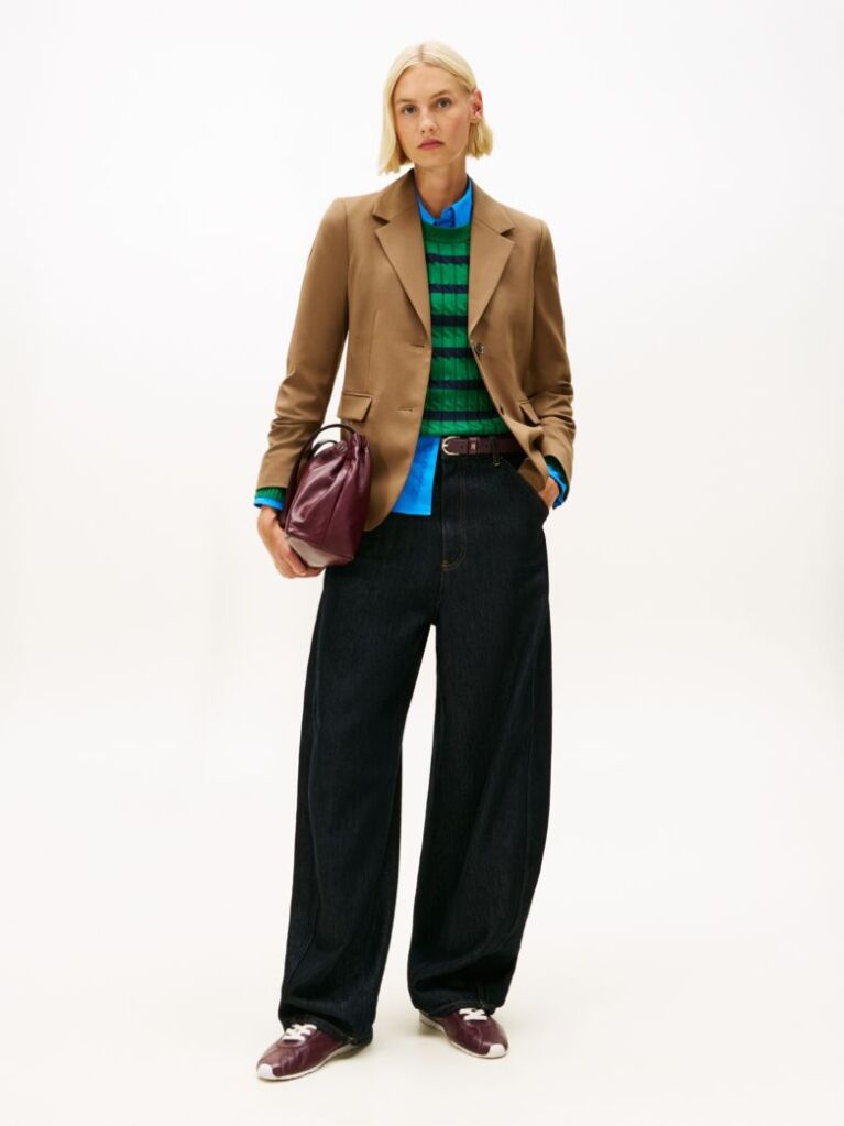 Brown Regular Fit Timeless Wool Blend Blazer  Women