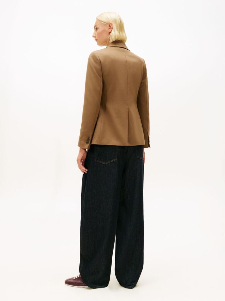Brown Regular Fit Timeless Wool Blend Blazer  Women