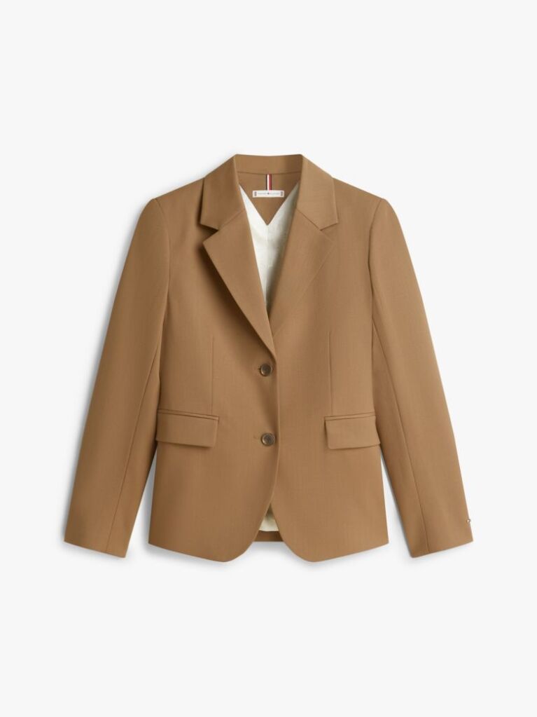 Brown Regular Fit Timeless Wool Blend Blazer  Women