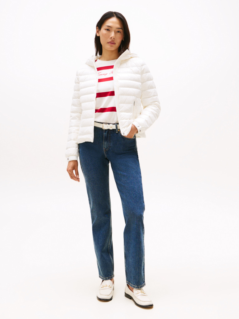 Beige Down Reg Hooded Jacket  Women