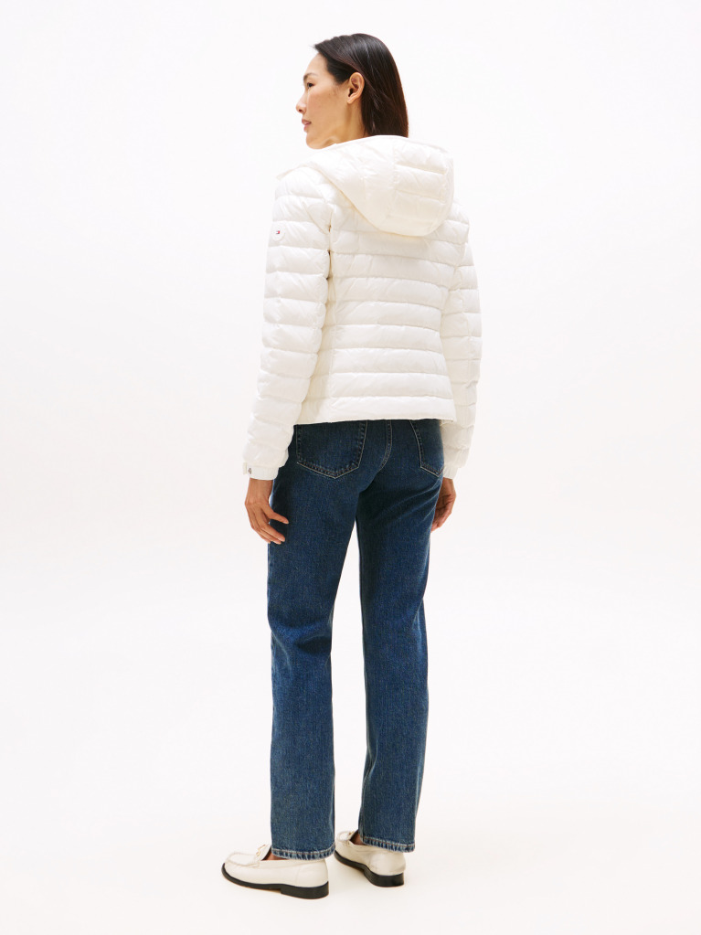 Beige Down Reg Hooded Jacket  Women
