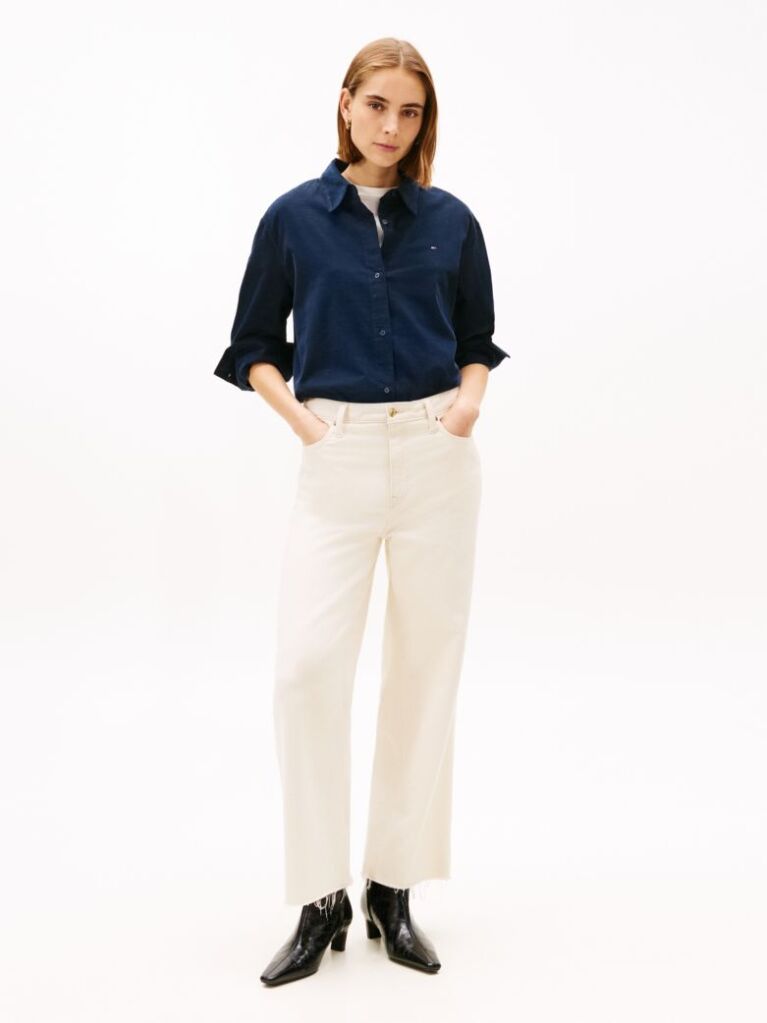 Blue Corduroy Relaxed Fit Shirt  Women