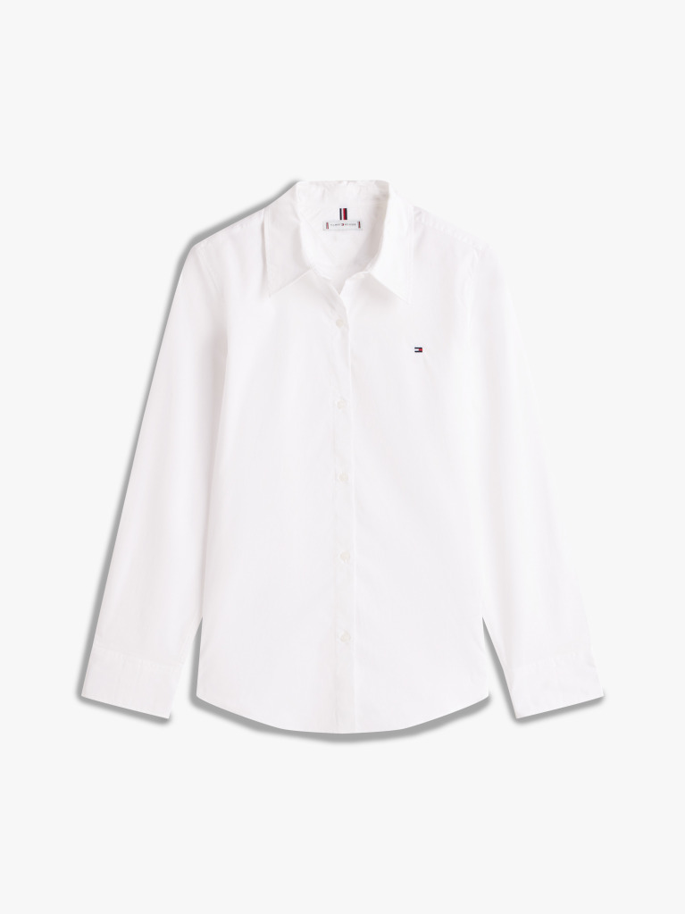 White Regular Fit Poplin Shirt  Women