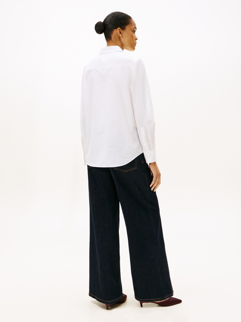 White Regular Fit Poplin Shirt  Women