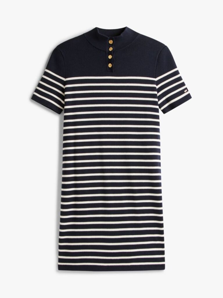 Multi Jersey Mock Neck Mini Jumper Dress  Women