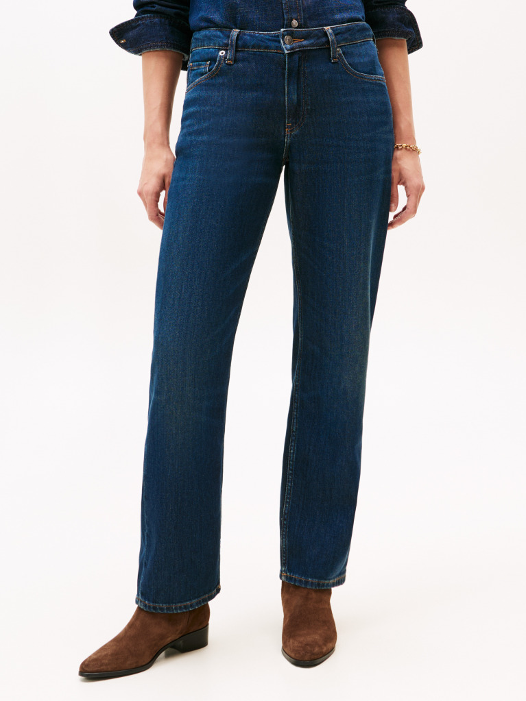 Blue High Rise Straight Leg Jeans  Women
