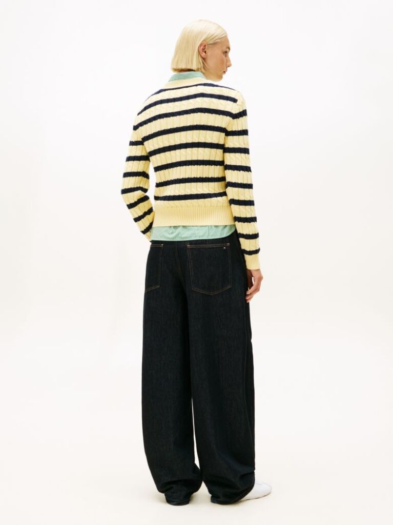 Multi Cable Knit Crew Neck Jumper  Women