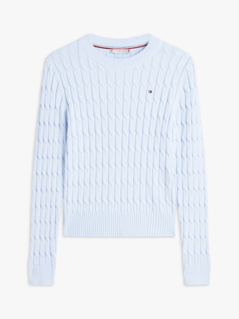 Blue Cable Knit Crew Neck Jumper  Women