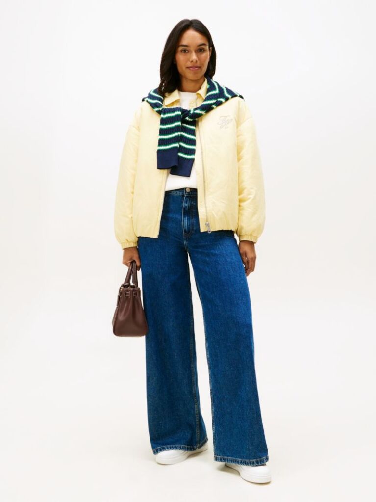 Beige 70s High Rise Wide Leg Jeans  Women
