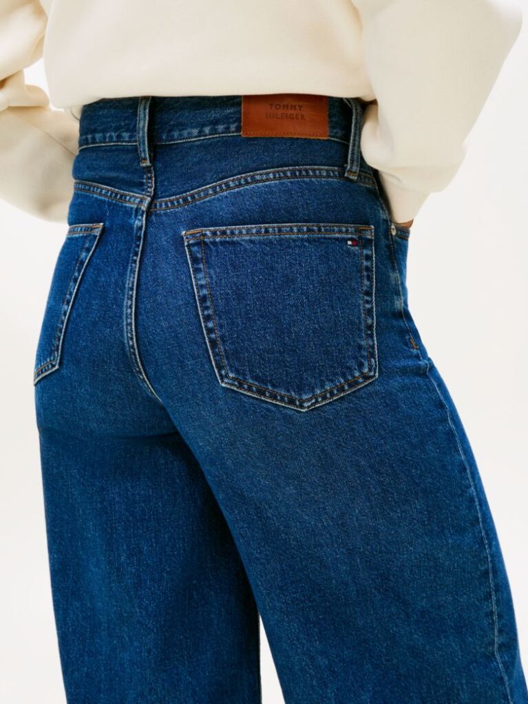 Beige 70s High Rise Wide Leg Jeans  Women