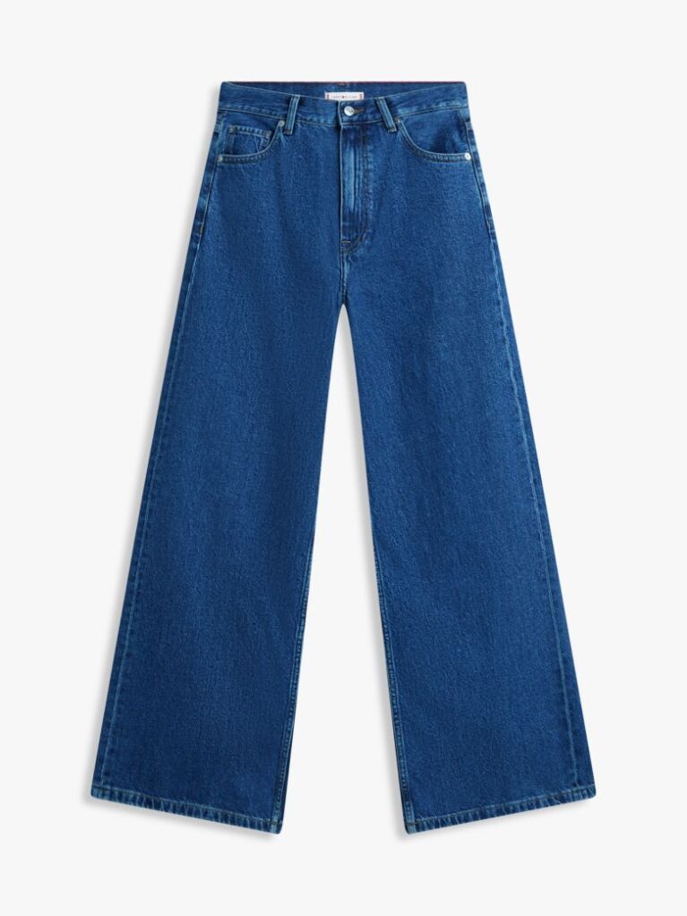 Beige 70s High Rise Wide Leg Jeans  Women
