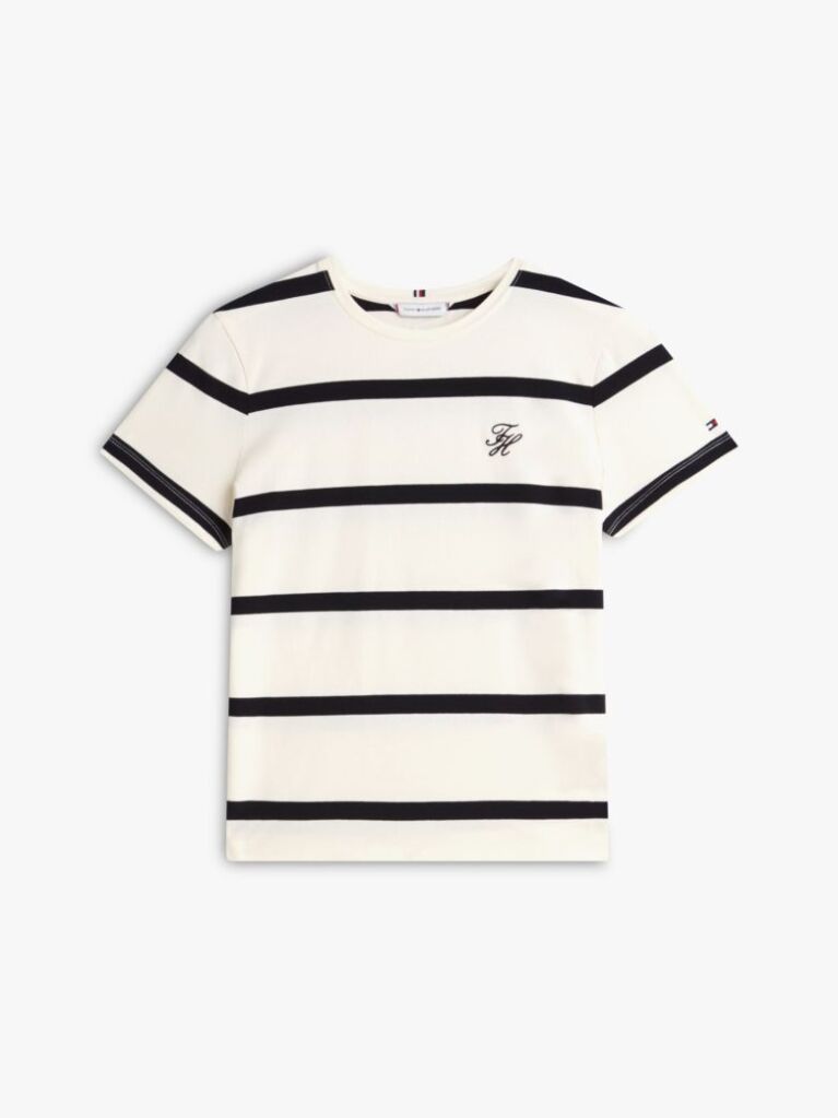 Multi Logo Embroidery Jersey Crew Neck T-Shirt  Women