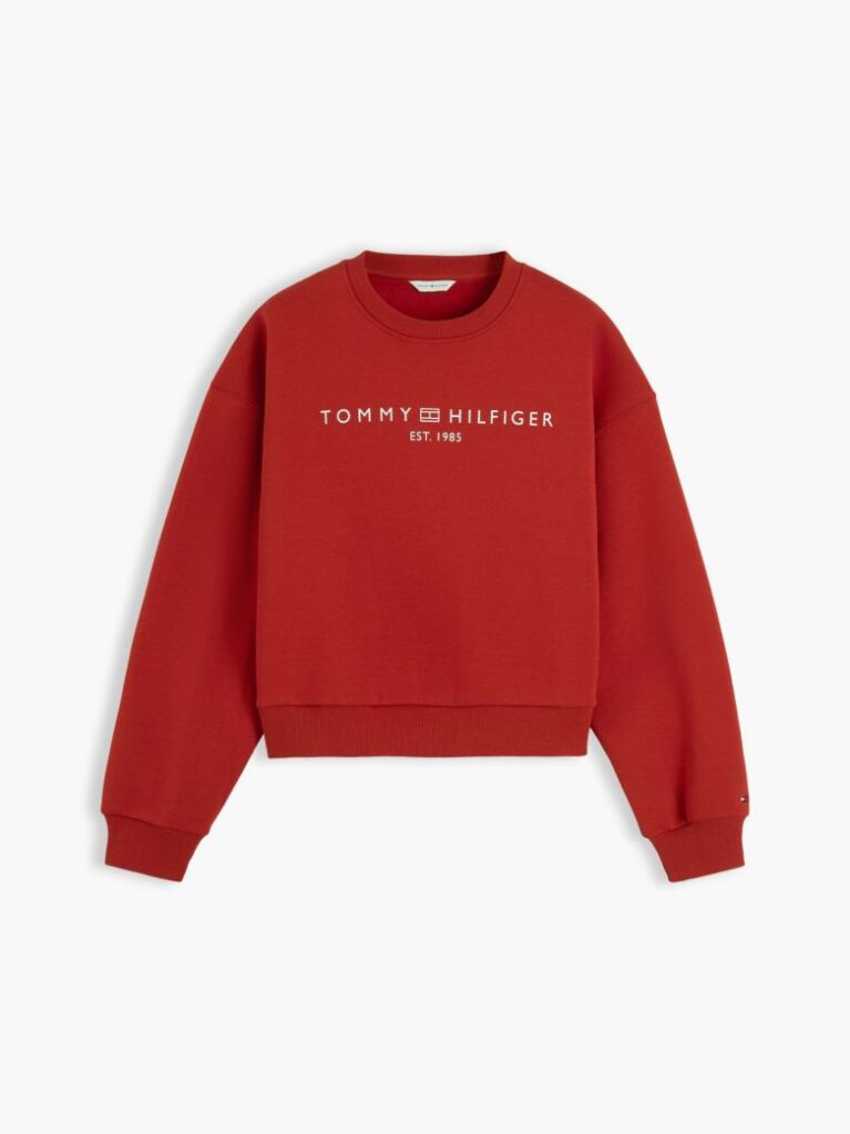 Red Logo Relaxed Fleece Sweatshirt  Women