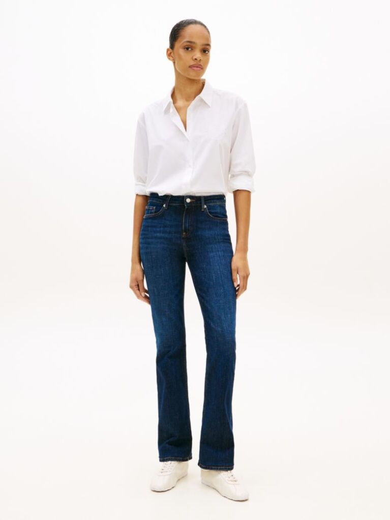 White Oversized Fit Logo Embroidery Shirt  Women