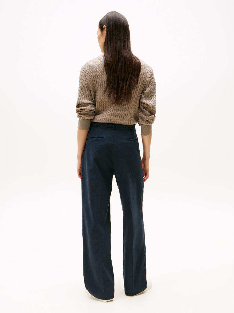 Blue Relaxed Straight Leg Trousers  Women