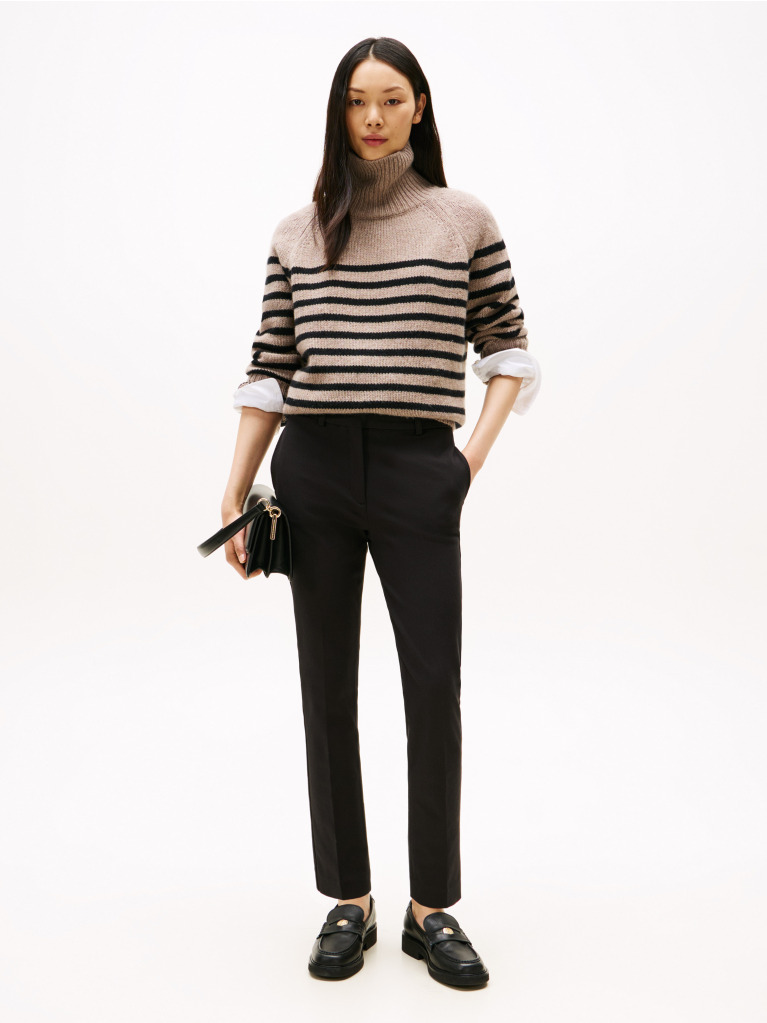 Black Gabardine Slim Trousers  Women