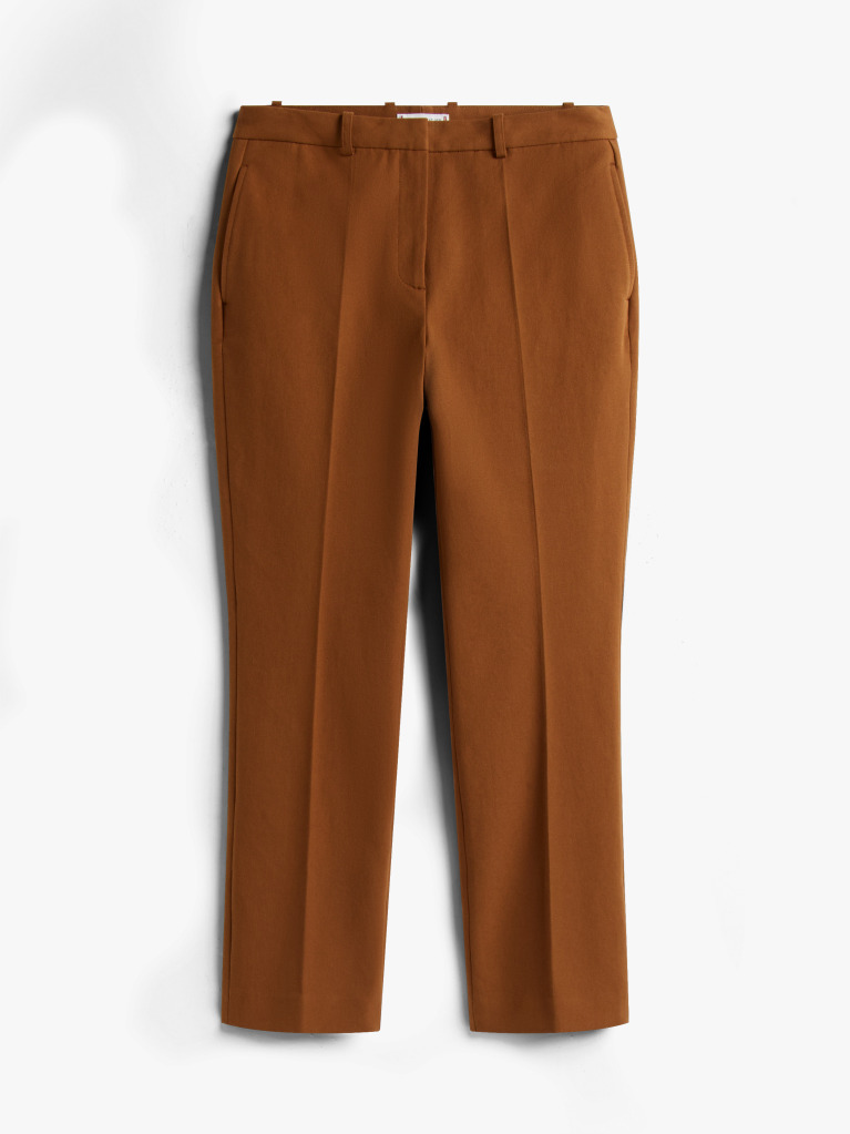 Brown Gabardine Slim Trousers  Women
