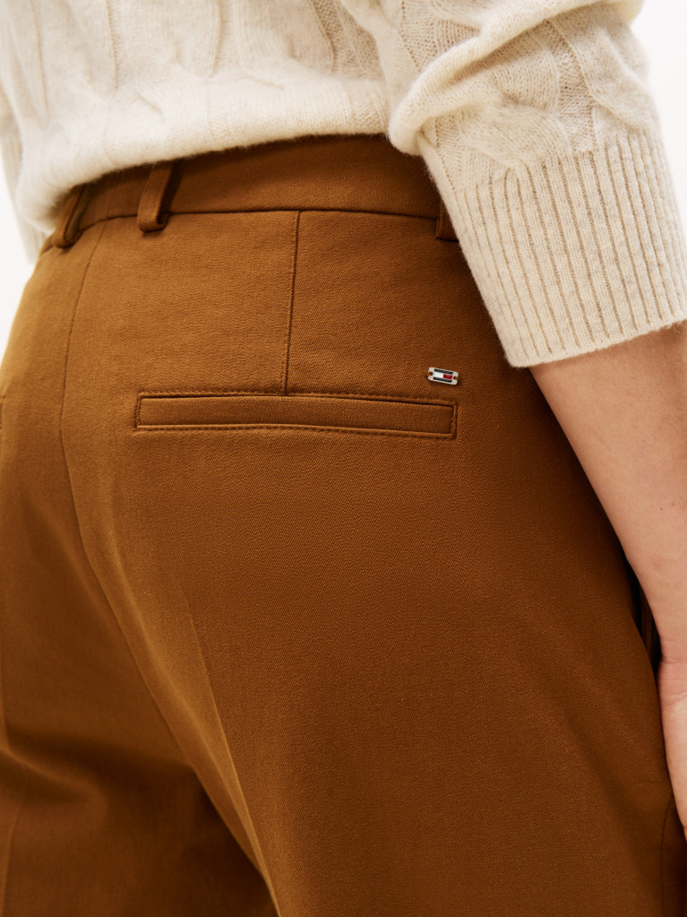 Brown Gabardine Slim Trousers  Women