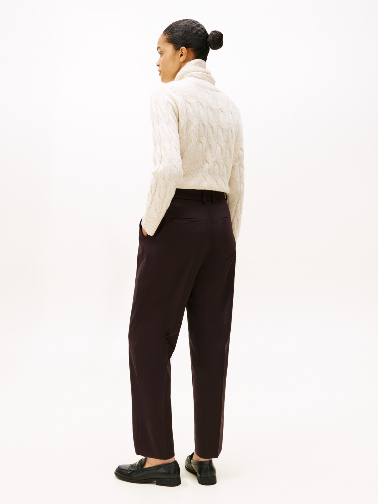 Red Timeless Slim Straight Leg Ankle Trousers  Women