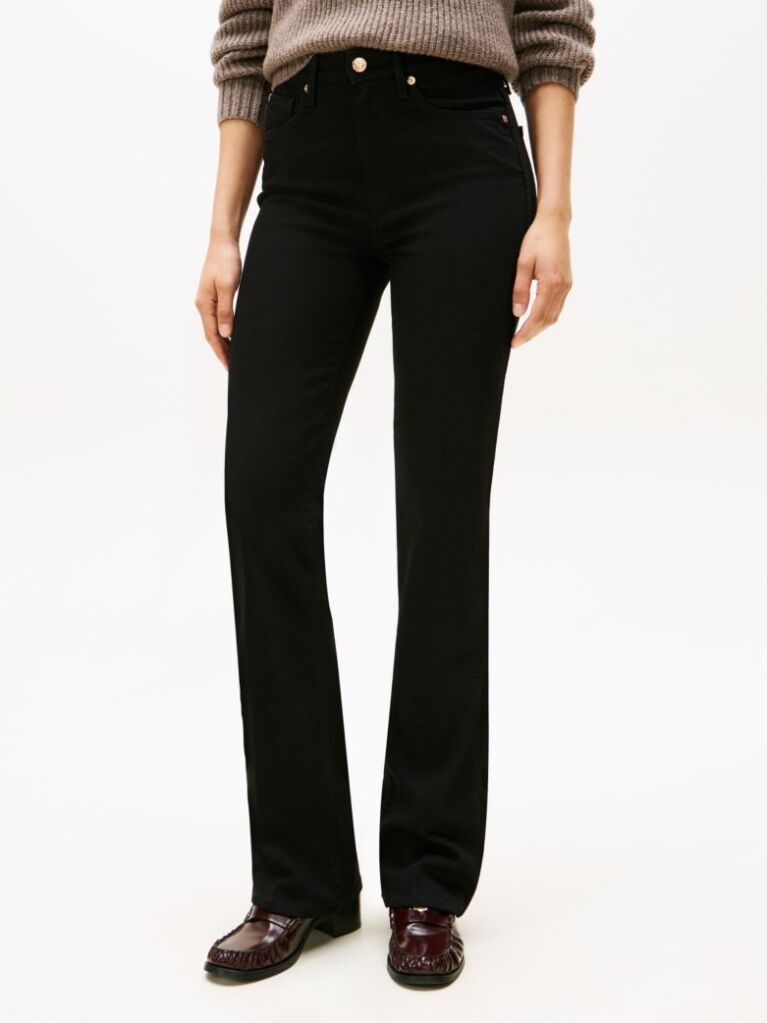 Black Mid Rise Bootcut Black Jeans  Women