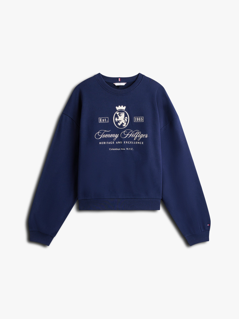 Blue Varsity Crest Terry Sweatshirt  Women