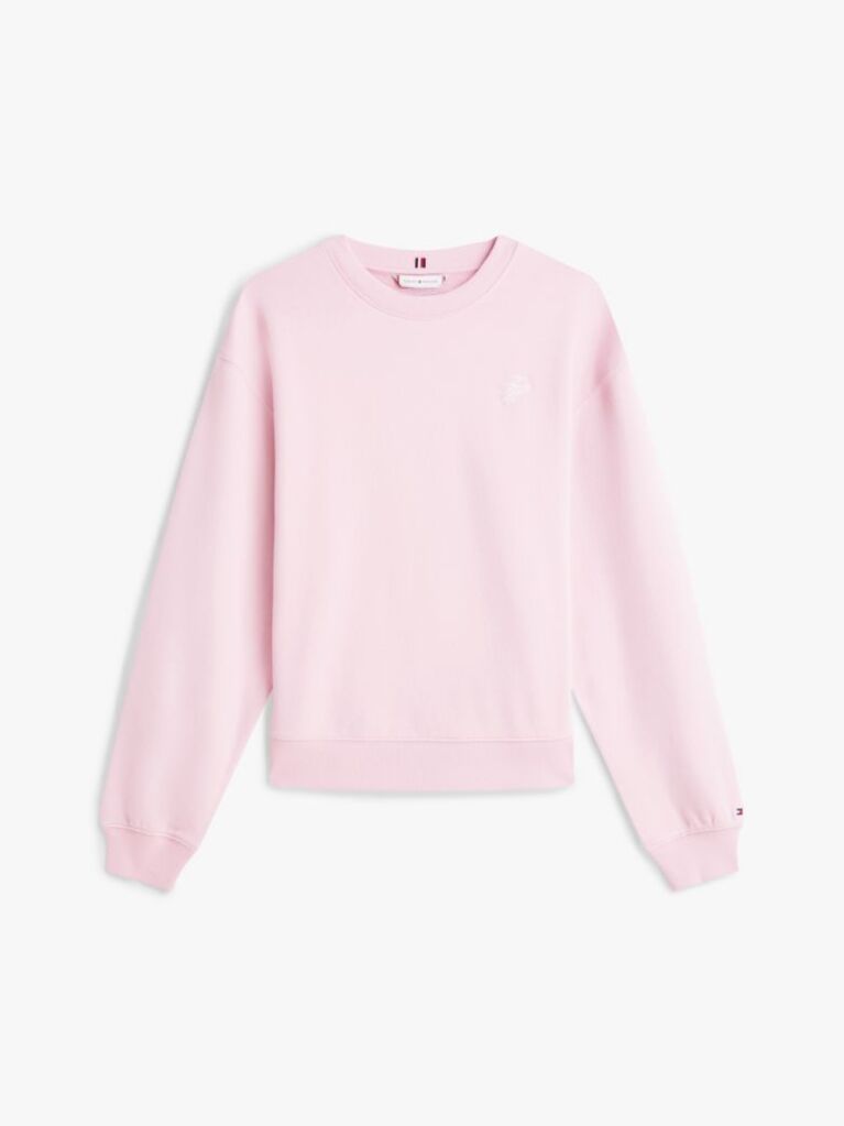 Pink Logo Embroidery Terry Sweatshirt  Women