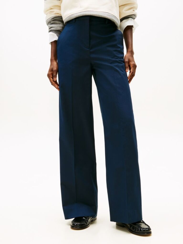 Blue Wide Leg Chinos  Women