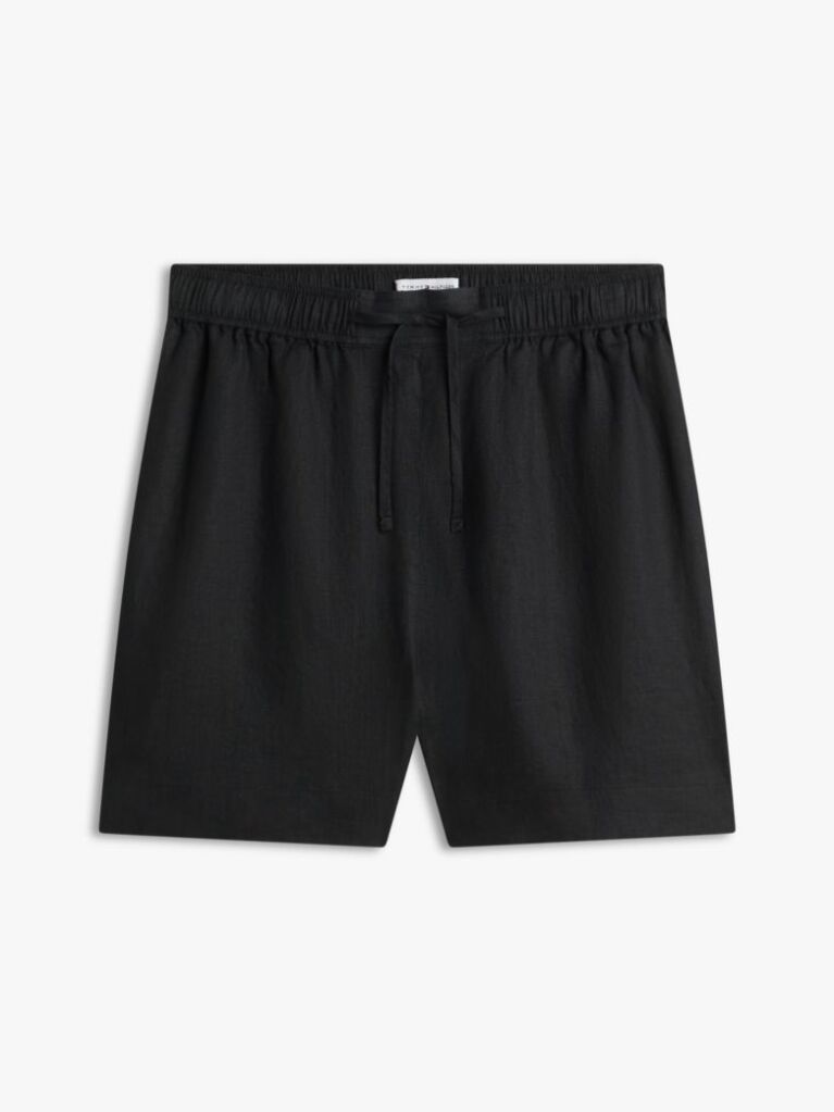 Black Flag Embroidery Pure Linen Shorts  Women