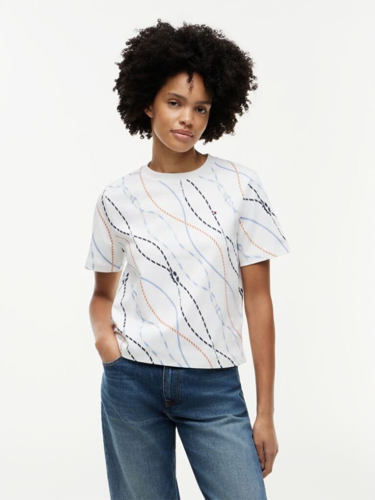 Multi Interlock Knit Boxy T-Shirt  Women