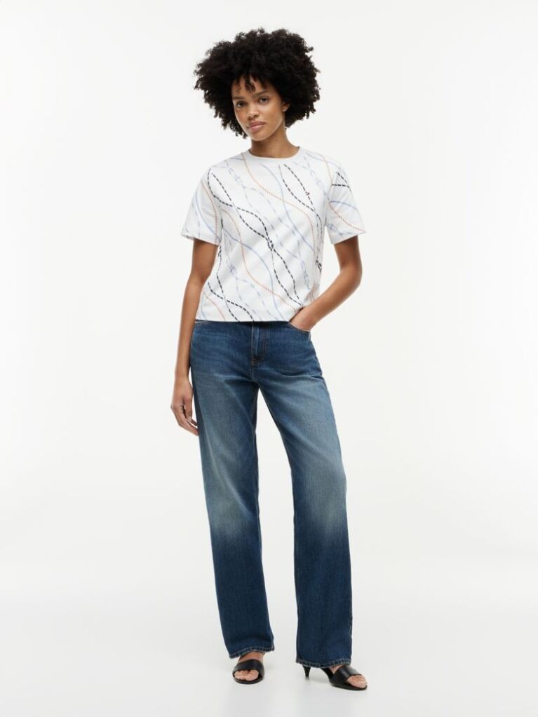 Multi Interlock Knit Boxy T-Shirt  Women