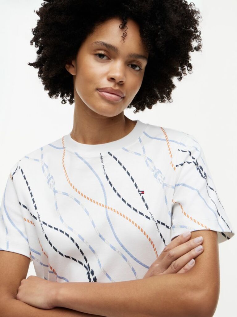 Multi Interlock Knit Boxy T-Shirt  Women