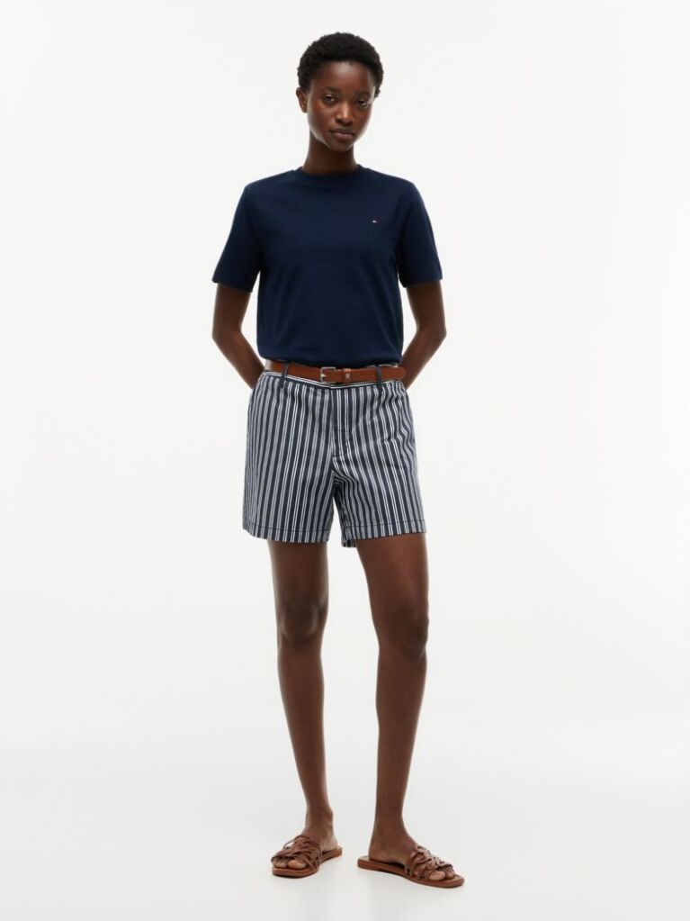 Blue Interlock Knit Boxy T-Shirt  Women