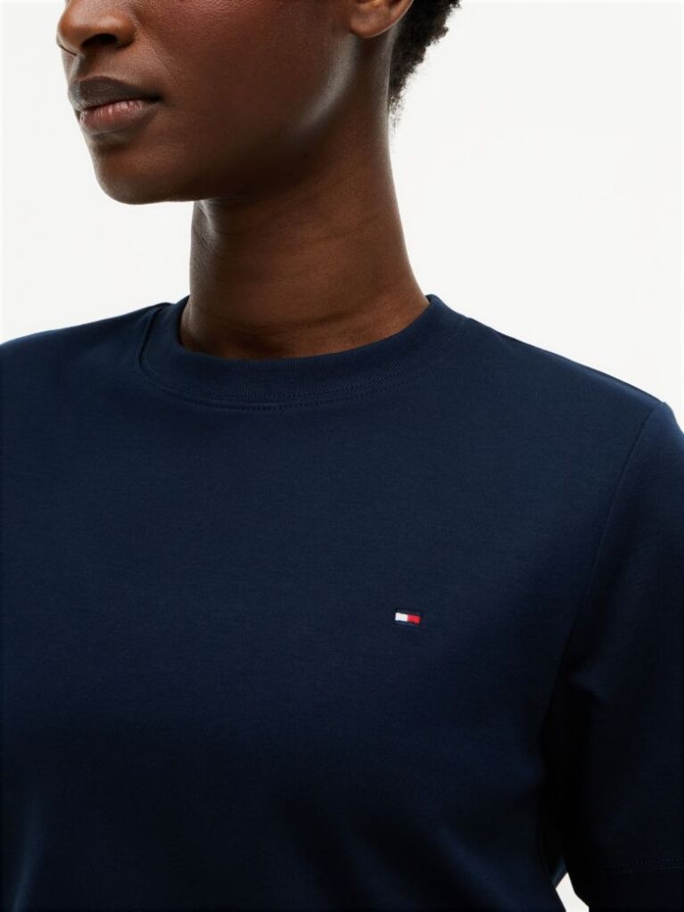 Blue Interlock Knit Boxy T-Shirt  Women
