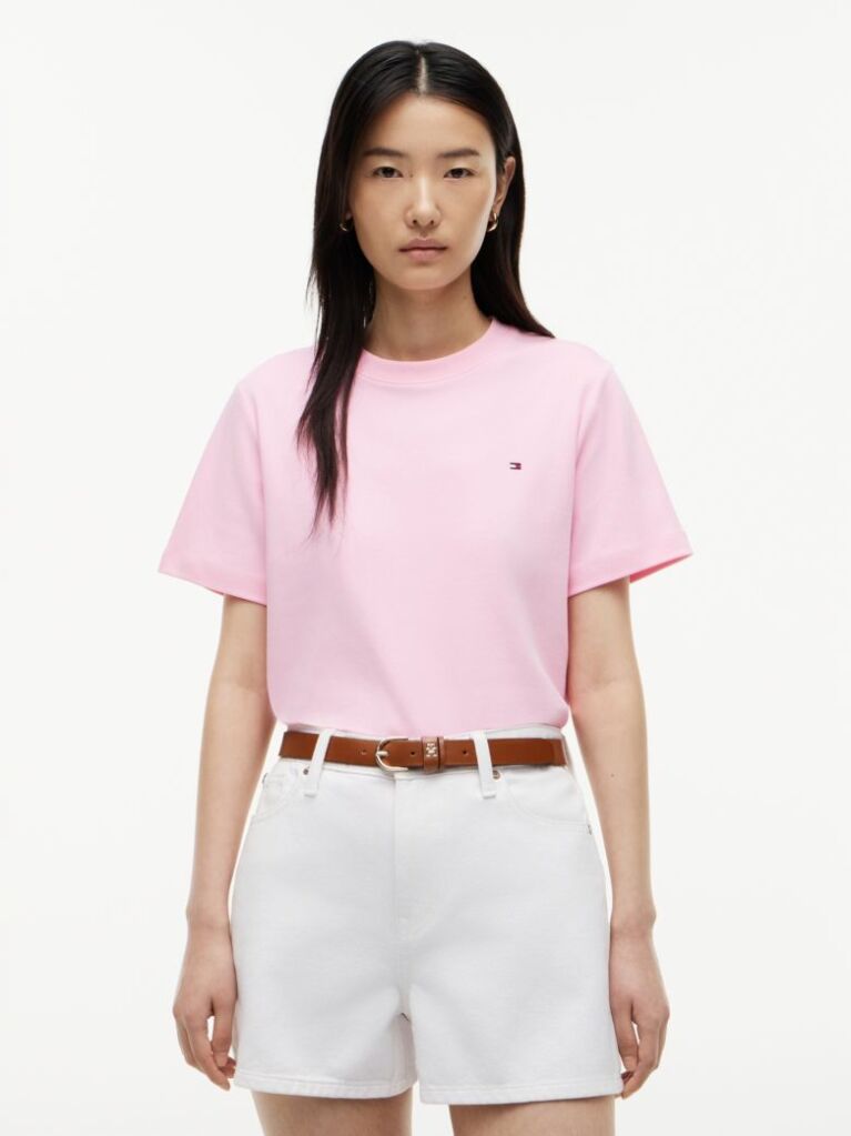 Pink Interlock Knit Boxy T-Shirt  Women