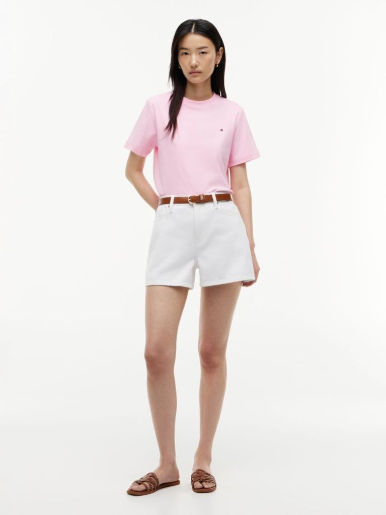 Pink Interlock Knit Boxy T-Shirt  Women