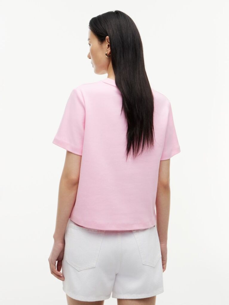 Pink Interlock Knit Boxy T-Shirt  Women