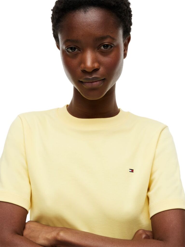 Yellow Interlock Knit Boxy T-Shirt  Women