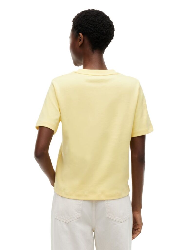 Yellow Interlock Knit Boxy T-Shirt  Women