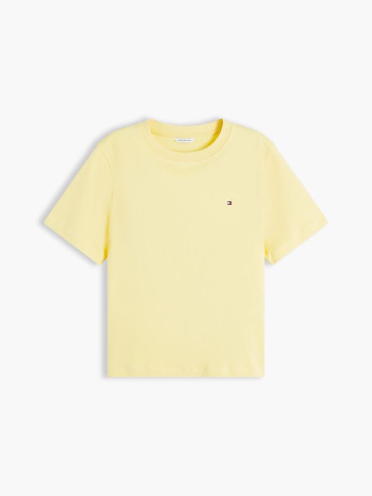 Yellow Interlock Knit Boxy T-Shirt  Women