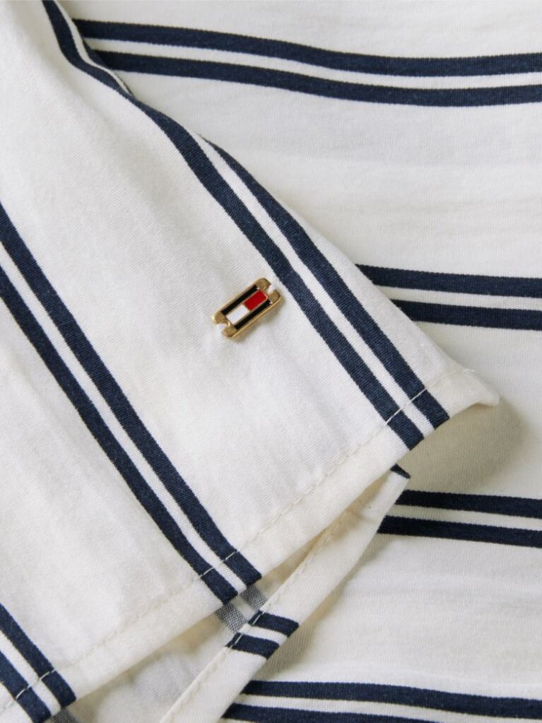 Multi Relaxed Fit Gold-Tone Button Stripe Shirt  Women