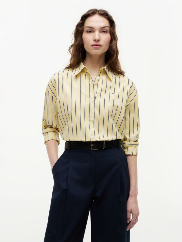 Yellow Boxy Fit Poplin Shirt  Women