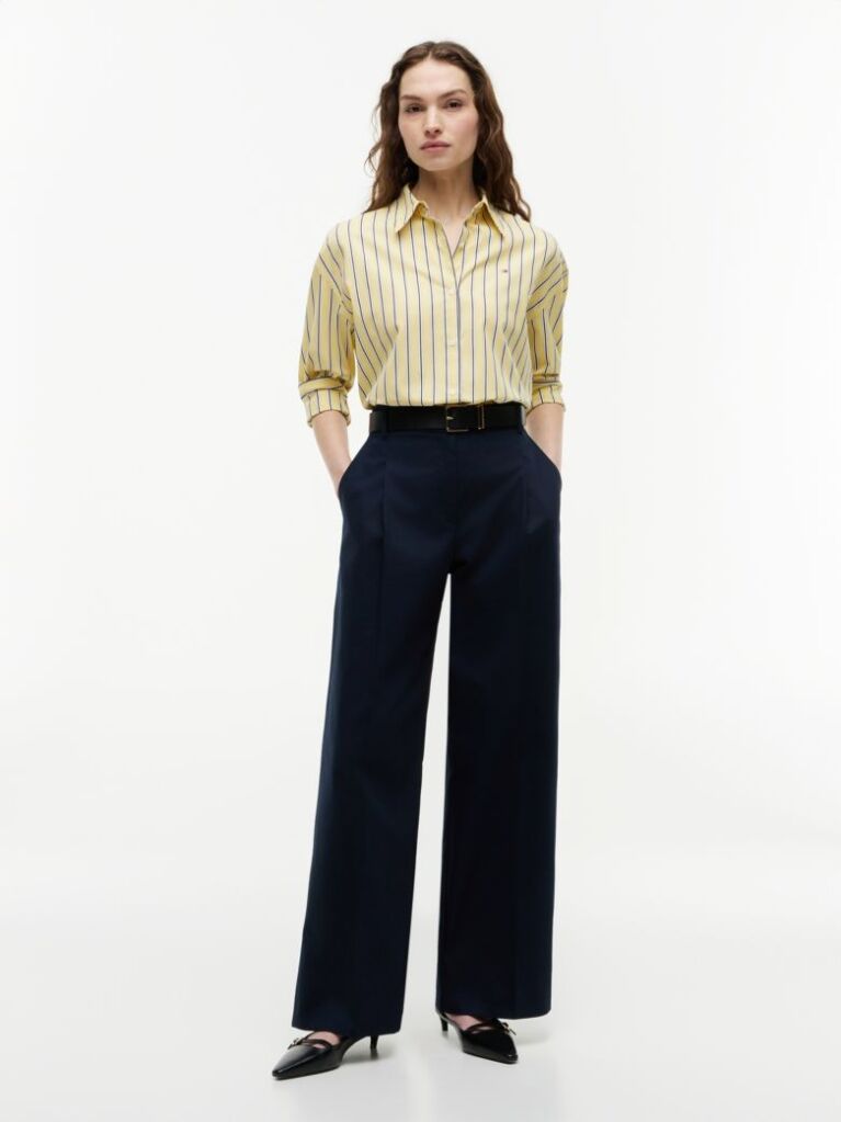 Yellow Boxy Fit Poplin Shirt  Women