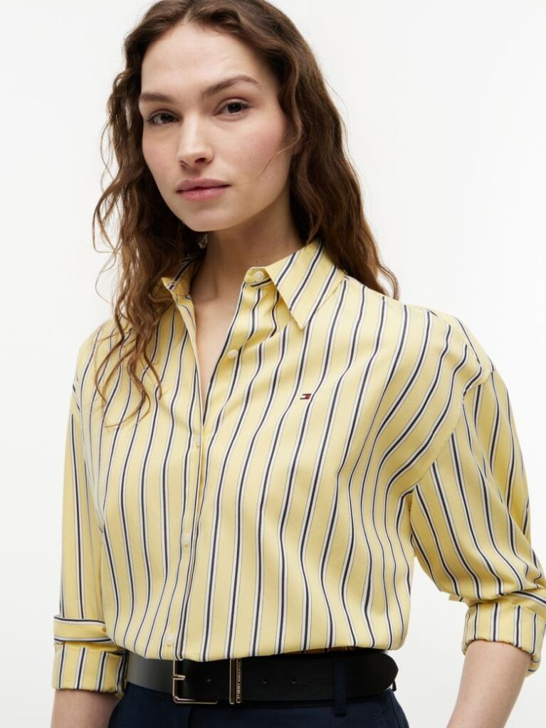 Yellow Boxy Fit Poplin Shirt  Women