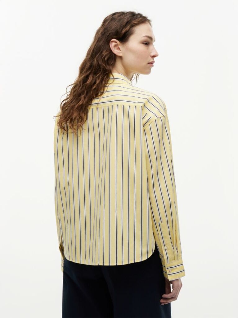 Yellow Boxy Fit Poplin Shirt  Women