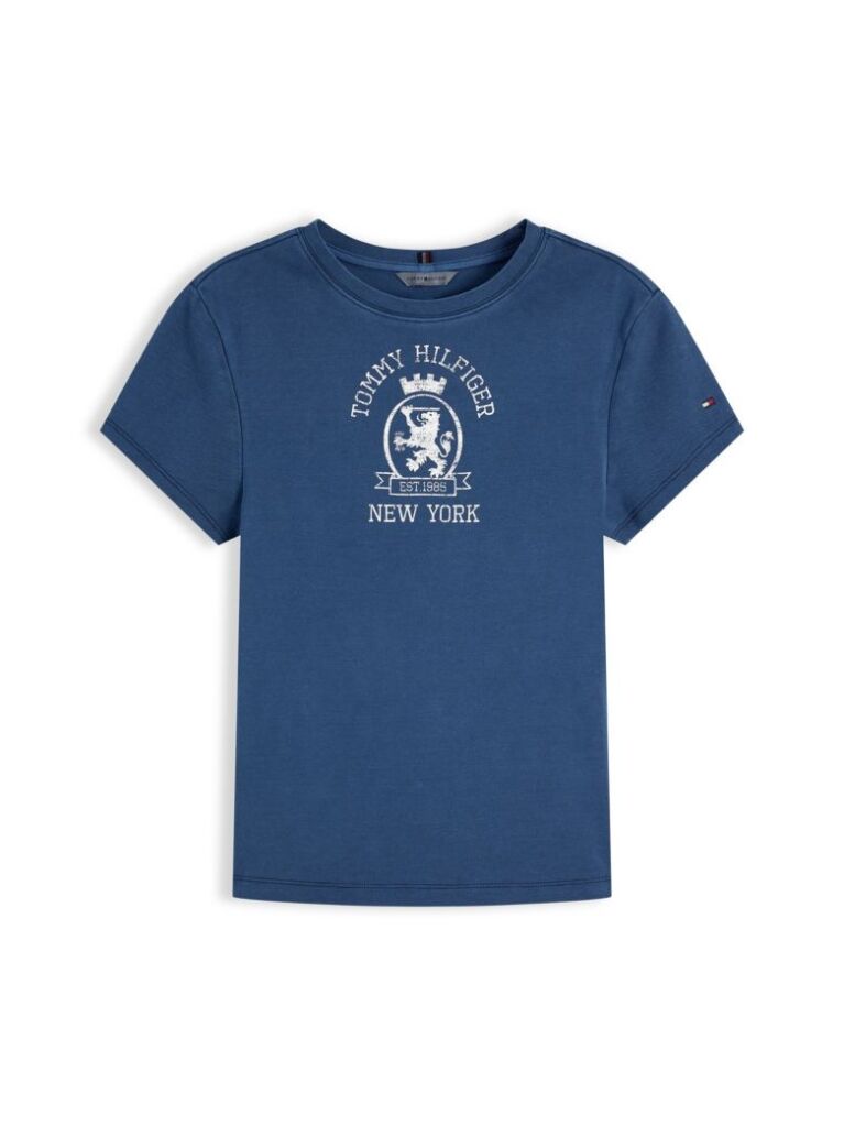 Blue Washed Crest Slim T-Shirt  Women